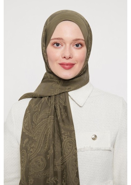 Haki Hint Desen Grazia Şal