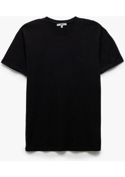 Pamuklu Kısa Kollu Slim Fit Bisiklet Yaka Erkek Basic Tişört