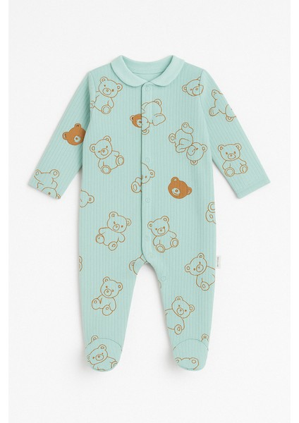 2'li Bebek Tulum Zıbın Takımı | Pamuklu Uzun Kollu Ayaklı Tulum | Unisex Yenidoğan Set