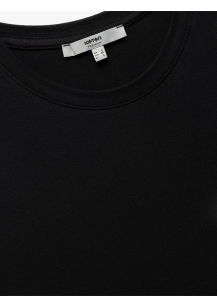 Pamuklu Kısa Kollu Slim Fit Bisiklet Yaka Erkek Basic Tişört modelleri