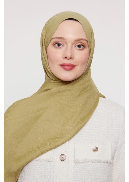 Yağ Yeşili Hint Desen Grazia Şal