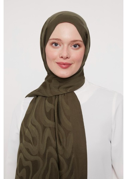 Yosun Yeşili Soyut Desen Grazia şal