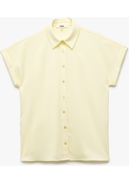 Krep Kumaş Klasik Yaka Kısa Kollu Gömlek