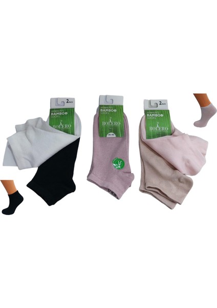 6'lı Kaliteli Kadın Bambu Patik Çorap 36-40