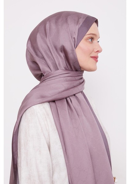 Gül Kurusu Petek Desen Monogram Ipek Şal modelleri