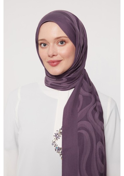 Mor Soyut Desen Grazia şal