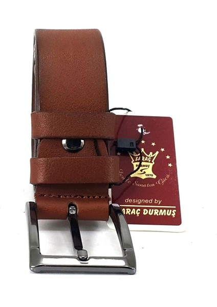Saraç 1103 24K 3,5 cm Erkek Kot Kemer Taba