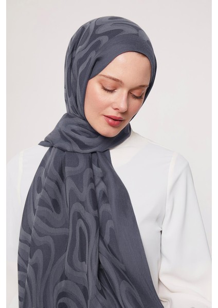 Lacivert Soyut Desen Grazia şal modelleri