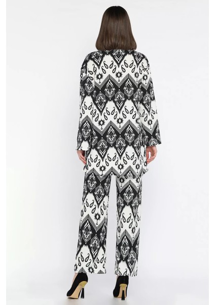 Kadın Desenli Kimono Pantolon Ikili Takım P-00016180 modelleri
