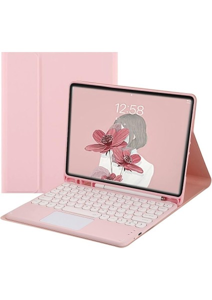 Apple iPad 10. Nesil 10.9 2022 Uyumlu Bluetooth Klavyeli Tablet Kılıfı Stand Kalem Bölmeli