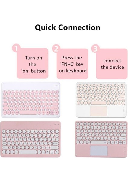 Apple iPad 10. Nesil 10.9 2022 Uyumlu Bluetooth Klavyeli Tablet Kılıfı Stand Kalem Bölmeli