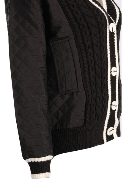 Vedi Oversize V Yaka Kabartmalı Kadın Hırka - Günlük & Şık fırsatları