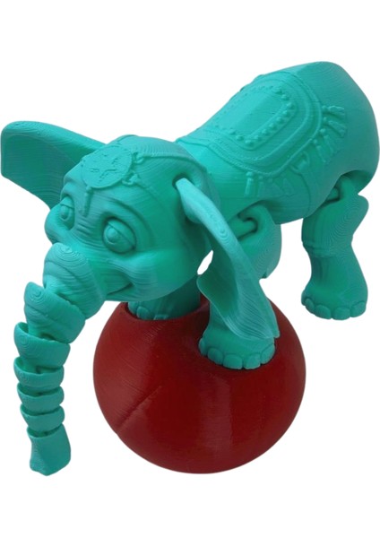 3D Hareketli Oyuncak Sirk Fili Denge Topu Dahil