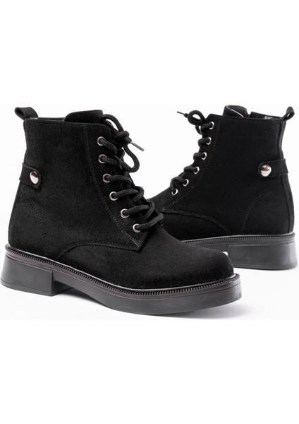 02-2003 Siyah Süet Bağcıklı Fermuarlı Günlük Kadın Bot indirimleri