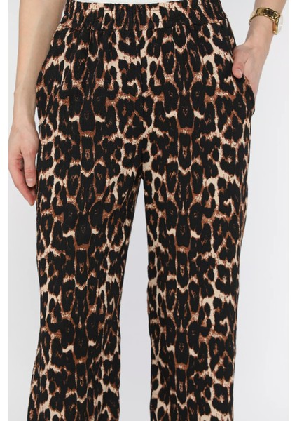 Kadın Bel Lastikli Çift Cepli Bürümcük Pantolon P-00016178 fırsatları