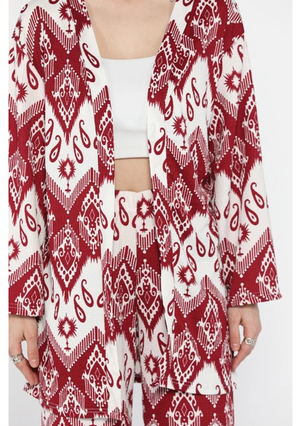 Kadın Desenli Kimono Pantolon Ikili Takım P-00016180 fırsatları
