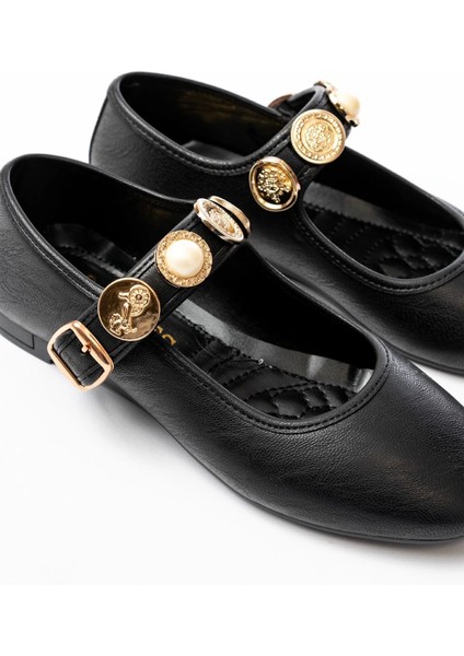 İNF-6363 Siyah Baret Tokalı Günlük Bayan Ayakkabı indirimleri