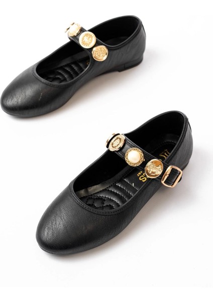 İNF-6363 Siyah Baret Tokalı Günlük Bayan Ayakkabı fırsatları