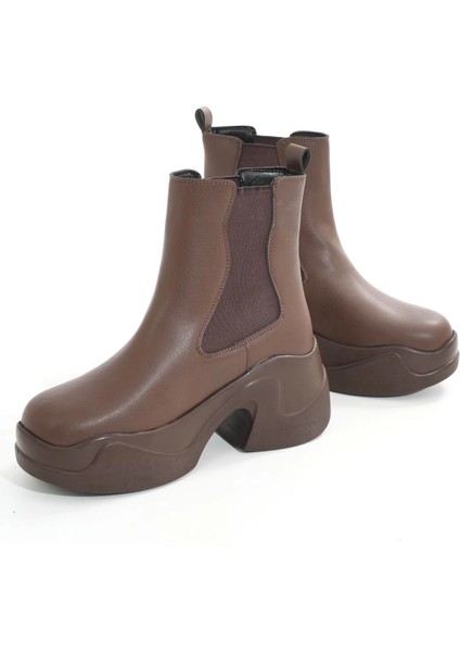 FZ-2400 Kahverengi Yüksek Tabanlı Lastikli Günlük Kadın Bot indirimleri