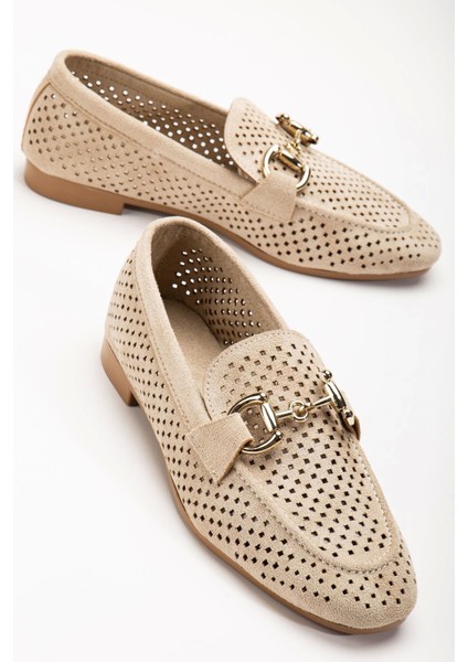 401 Bej Süet Delikli Günlük Kadın Babet fırsatları