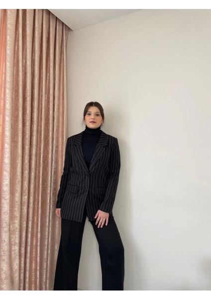 Çizgili Blazer Ceket