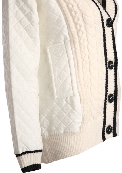 Vedi Oversize V Yaka Kabartmalı Kadın Hırka - Günlük & Şık fırsatları