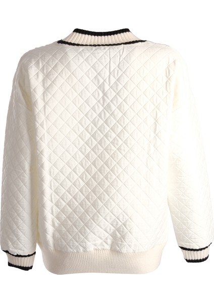 Vedi Oversize V Yaka Kabartmalı Kadın Hırka - Günlük & Şık indirimleri