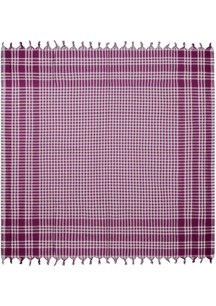 Soft Ekoseli Piknik Örtüsü - Bordo - 165X165 cm