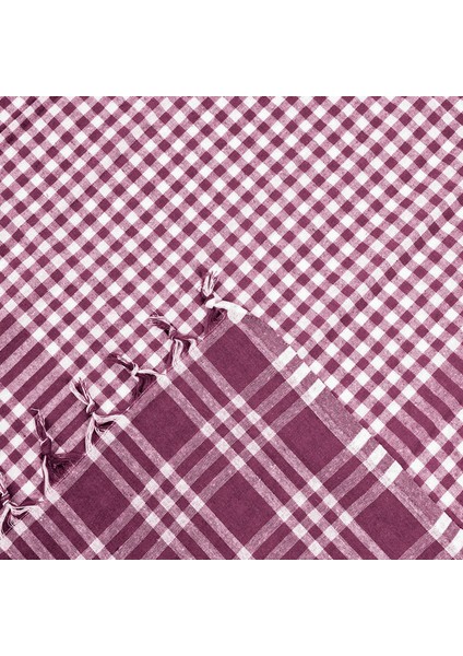 Soft Ekoseli Piknik Örtüsü - Bordo - 165X165 cm