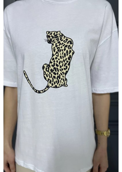 Kadın Bisiklet Yaka Ön Baskılı Tişört P-00016162 fırsatları