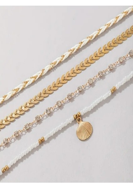 4 Parçalı Moda Plaj Tatili Puka Kabuk Bilezikler fırsatları