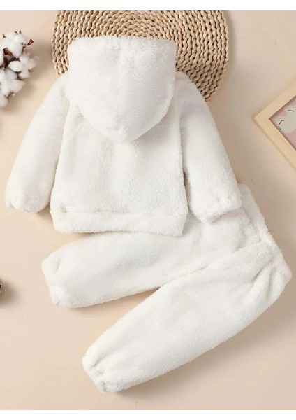 Kız Erkek Bebek ve Çocuk Kapüşonlu Peluş Ikili Takım fiyatları