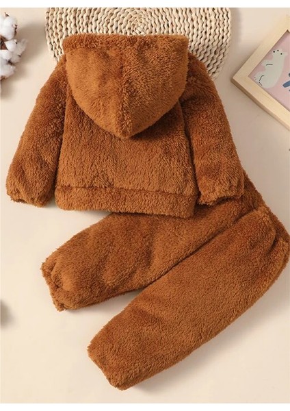 Kız Erkek Bebek ve Çocuk Kapüşonlu Peluş Ikili Takım fiyatları