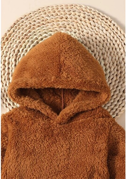 Kız Erkek Bebek ve Çocuk Kapüşonlu Peluş Ikili Takım modelleri