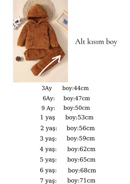 Kız Erkek Bebek ve Çocuk Kapüşonlu Peluş Ikili Takım indirimleri