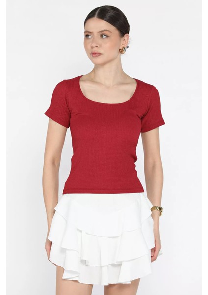 Kadın Kare Yaka Bürümcük Bluz P-00016160