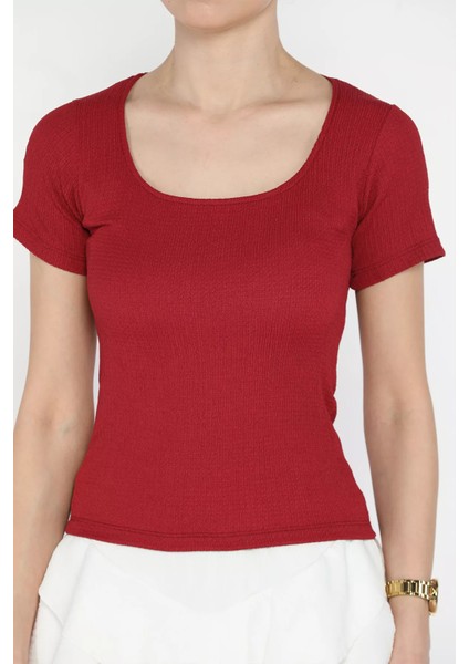 Kadın Kare Yaka Bürümcük Bluz P-00016160 fırsatları