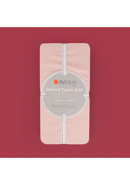 Soft Basic Oxford 2'li Yastık Kılıfı - Gülkurusu - 50X70 cm