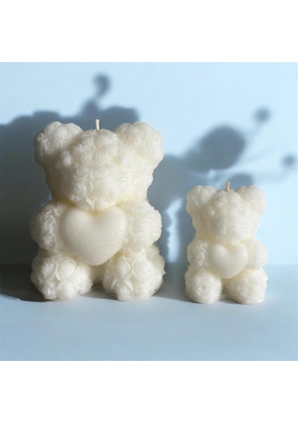 Ikili Desenli Vanilya Kokulu Ayıcık Mum,beyaz fiyatları