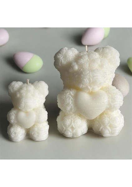 Ikili Desenli Vanilya Kokulu Ayıcık Mum,beyaz fırsatları