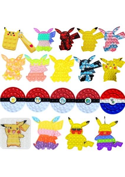 Hjl-8 Stili Pokemon Çeşitli Stiller Pop It Sıkıştırma Oyuncakları Pikachu Bozuk Para Cüzdanı Anahtar Kolye Disc Bubble Charizard Itme Figet Pop It Oyuncak (Yurt Dışından)