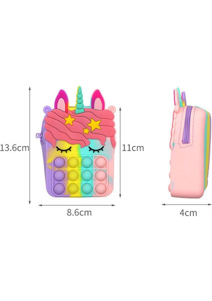 C Stili Moda Oyuncaklar Itme Kabarcık Oyuncak Gökkuşağı Unicorn Madeni Para Cüzdanı Bayan Çanta Silika Basit Dimple Omuz Çantası Kızlar Için (Yurt Dışından)