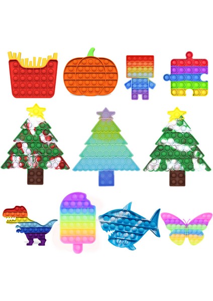 No.68 Stili Çocuklar Için Sıkma Itme Kabarcık Duyusal Oyuncaklar Noel Ağacı Oyuncaklar Yetişkinler Için (Yurt Dışından)