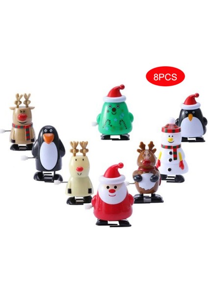 8 Adet Stil Yeni Yıl Arma Mekanik Zıplayan Oyuncak Çocuklar Için Noel Hediye Vintage Noel Baba Kar Adamı Sarhoş Oyuncaklar Çocuklar Için Komik Hediye (Yurt Dışından)
