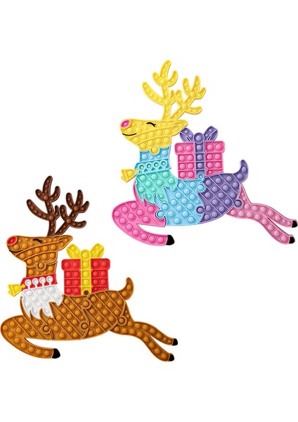 Kare Tarzı Yakınma Oyuncakları Paketi Unicorn Noel Baba - Itme Kabarcık Oyuncak Çocuklar Için Etkileşimli Oyun Oyuncak Büyük Boy 40CM 30CM (Yurt Dışından)