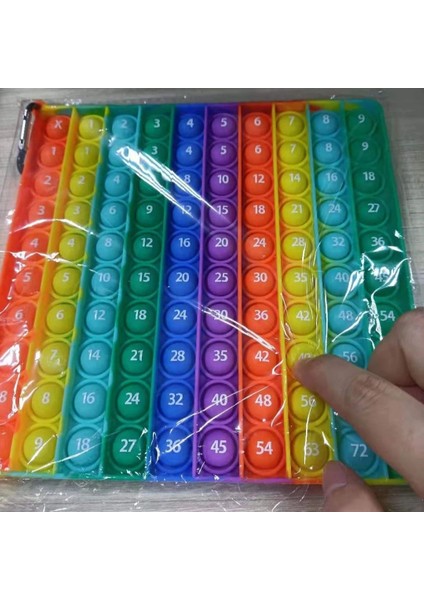 Mercan Kırmızısı Stili Yeni Büyük Boy Fidget Oyuncakları Gökkuşağı Itme Kabarcık 20CM Montessori Oyuncaklar Bebek Matematik Çarpım Tablosu Hediye (Yurt Dışından)