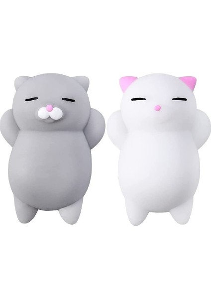 Yama Rengi Stili Oyuncak Squishy Kedi Seti 2 Adet Yumuşak Silikon Kawaii Kediler Üst Giderici Duyusal Hediye Benzersiz Çocuklar ve Yetişkinler Genç Kız Erkek (Yurt Dışından)