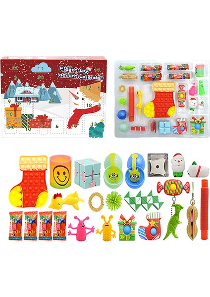 85127-1 Stili 24 Fidget Oyuncak Setleri Advent Takvimi Kutusu Yavaş Yükselen Sıkıştırılabilir Sıkıştırılabilir Çocuk Hediye Erkekler Için (Yurt Dışından)