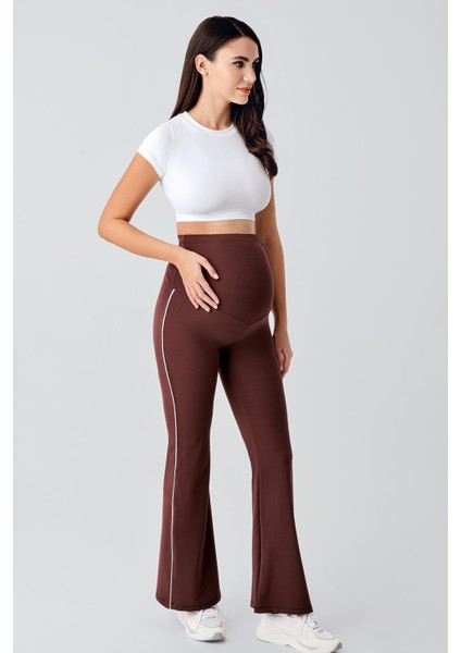 Biyeli Ispanyol Paça Yüksek Bel Esnek Toparlayıcı Hamile Tayt