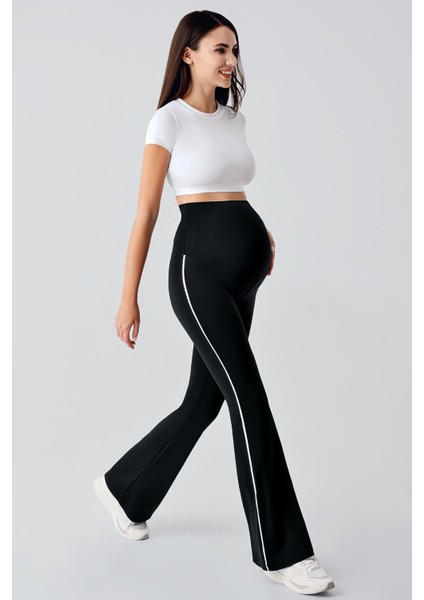 Biyeli Ispanyol Paça Yüksek Bel Esnek Toparlayıcı Hamile Tayt